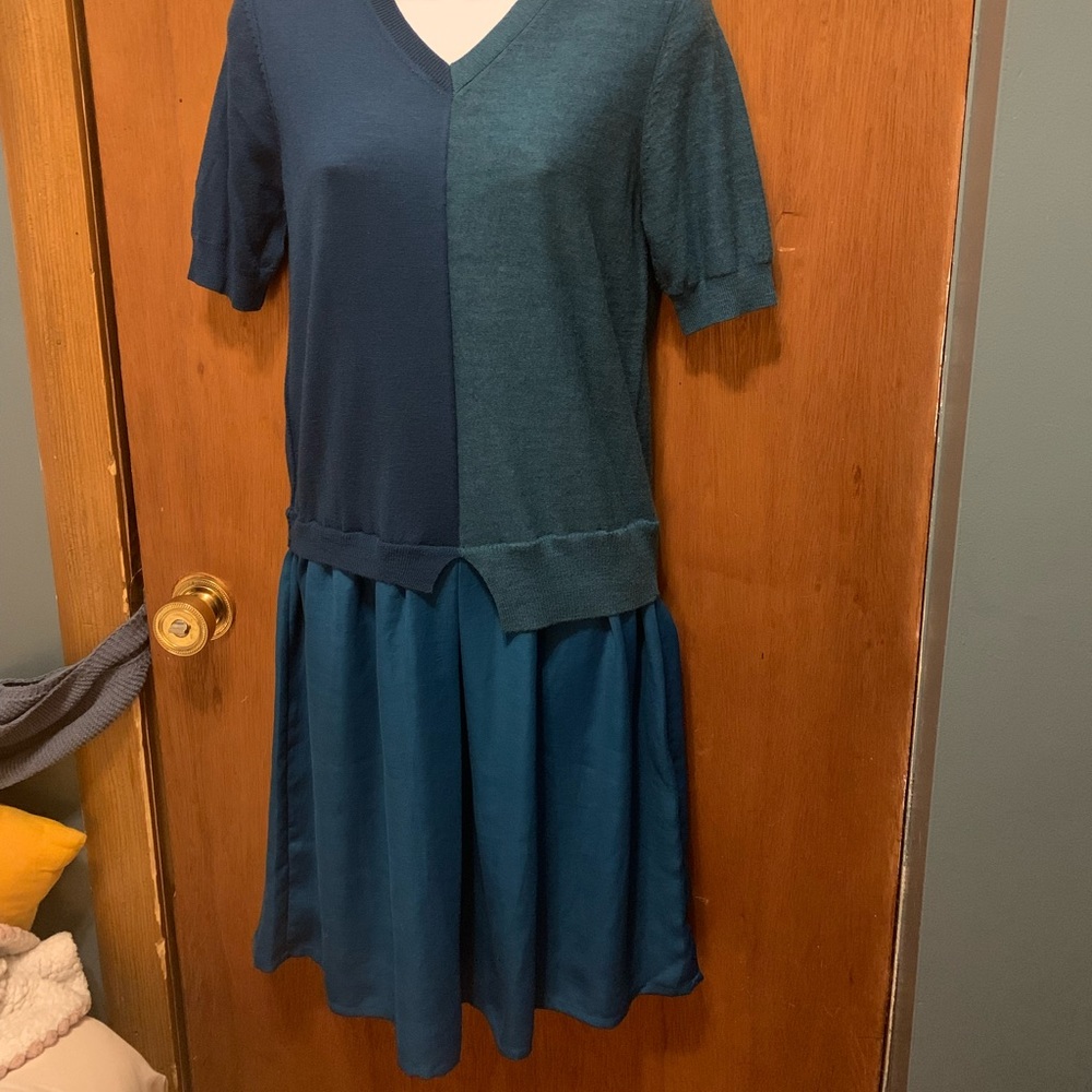 Carven Asymmetrical blue office dress - NEW